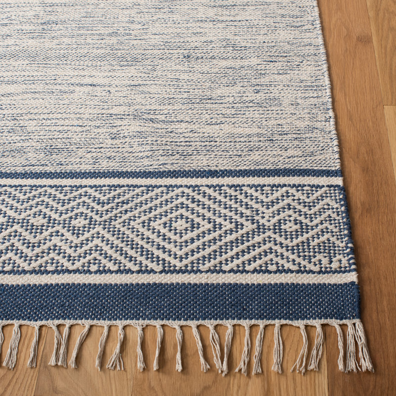 Montauk Hand Loomed Cotton Geometric Rug, Square 6'