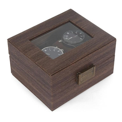 Watch Box Wood Watch Box Organizer with Transparent Lid Watch Display Case with Removable Pillows 2 Grids