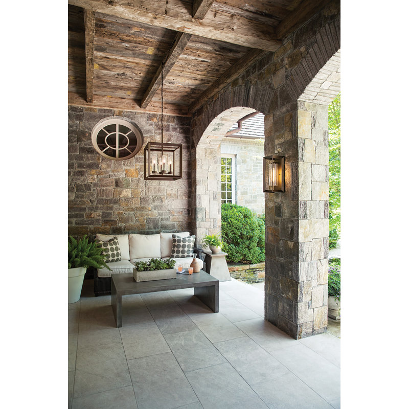 Rhodes Four-Light 12V Outdoor Candle Open Cage Pendant