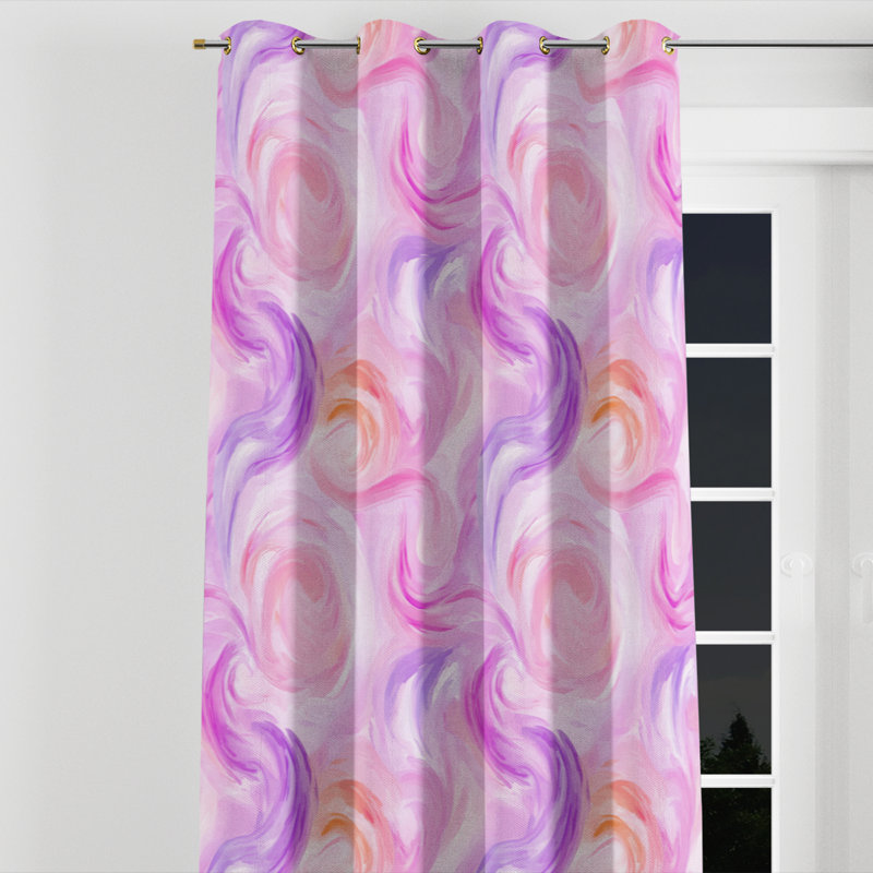 Rideaux obscurcissant à motif abstrait filles, L 52 po x L 95 po, Œillets dorés