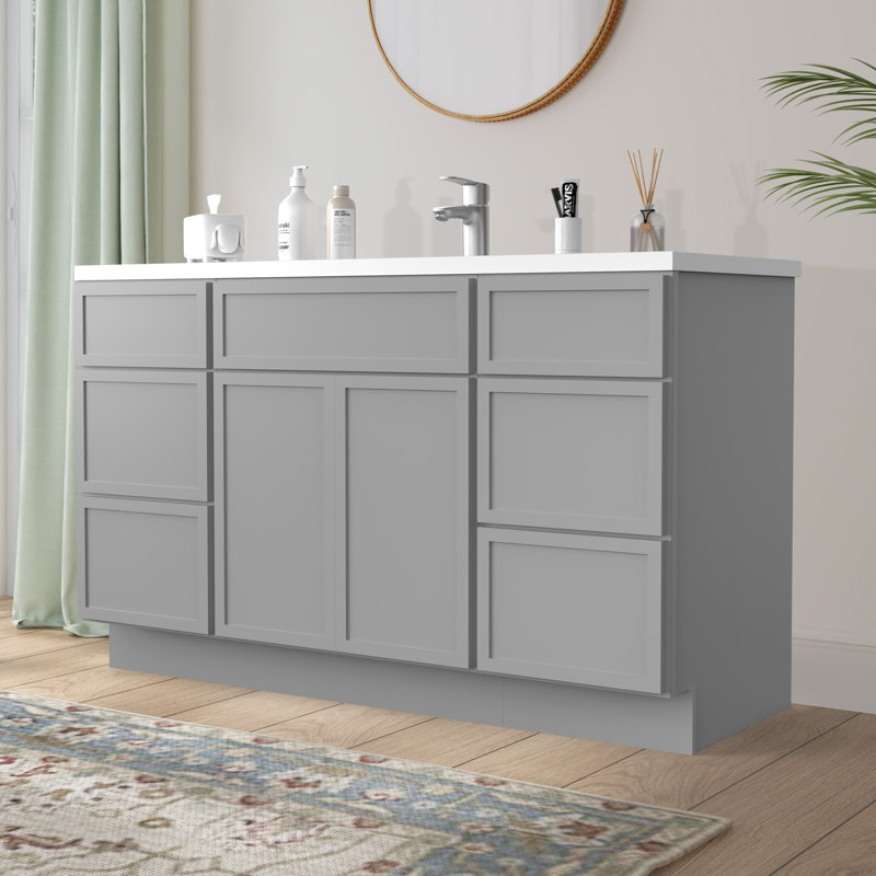 Base de meuble-lavabo simple 54 po seulement, Gris