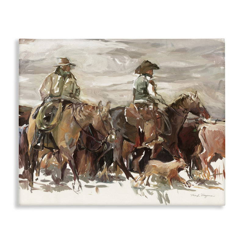 «Round Up Cowboys» par Marilyn Hageman, H 16 po x l 20 po