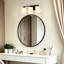 3 lumières 17 po Éclairage pour meuble-lavabo noir mat avec abat-jour en verre blanc givré, à intensité variable