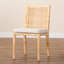 Chaise en bois naturel et rotin Colombano