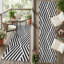 HomeRoots 8' Black And White Geometric Washable Indoor Outdoor Runner Rug