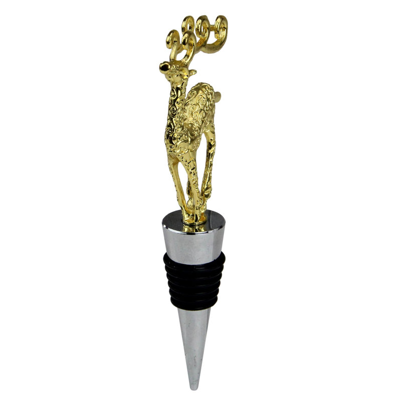 5" Golden Christmas Wine Bottle Stopper