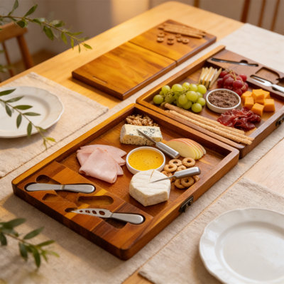 Wooden Cheese Board And Knife Set – Perfect For Big Parties & Gifting