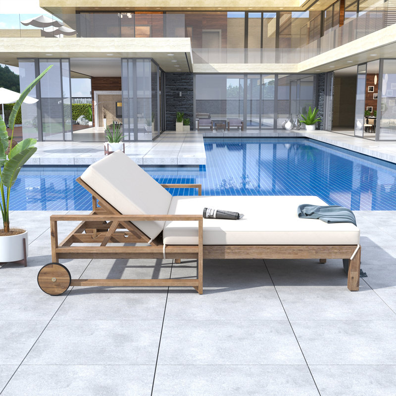 Chaise longue d'extérieur avec sièges doubles, Beige
