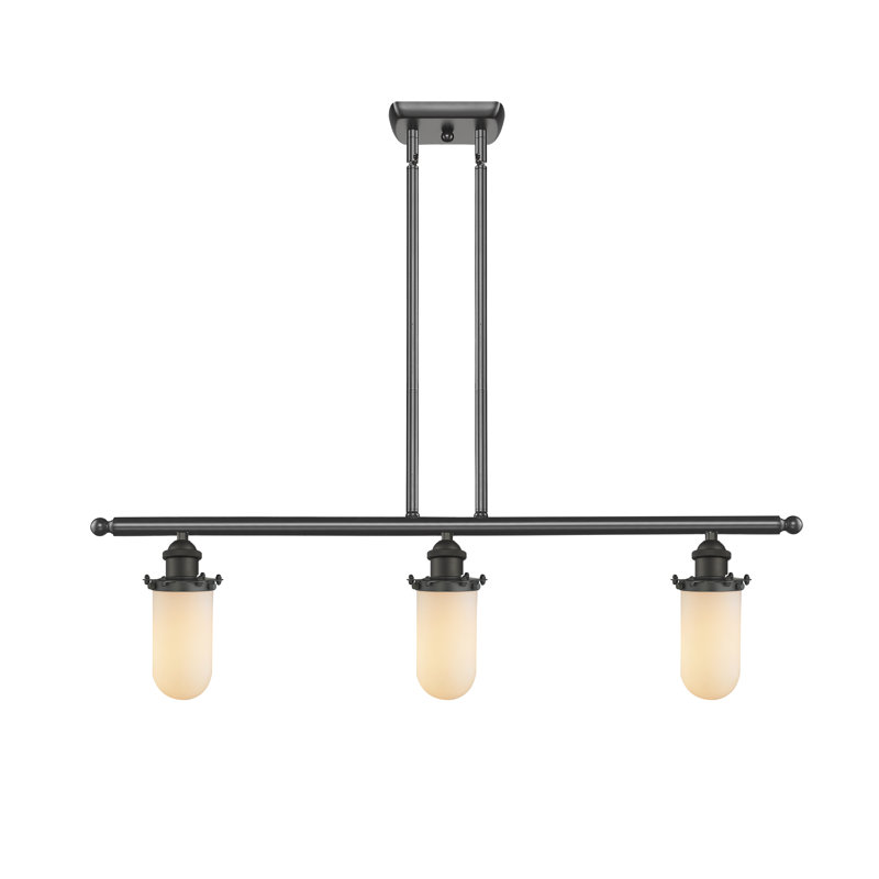 Calixta 3 - Light Kitchen Island Pendant, Brushed Satin Nickel, White