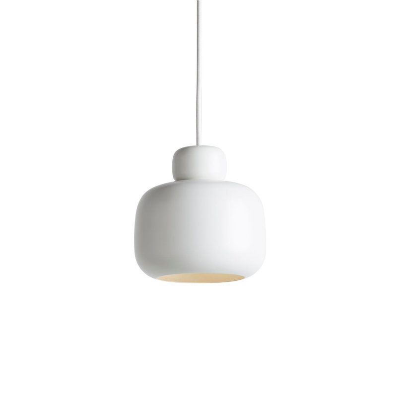 Stone Pendant (Small), 124.4" H x 6.3" W x 6.3" D, White