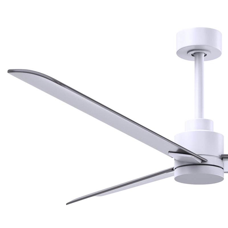 Ventilateur de plafond Alessandra, Nickel brossé, Blanc mat