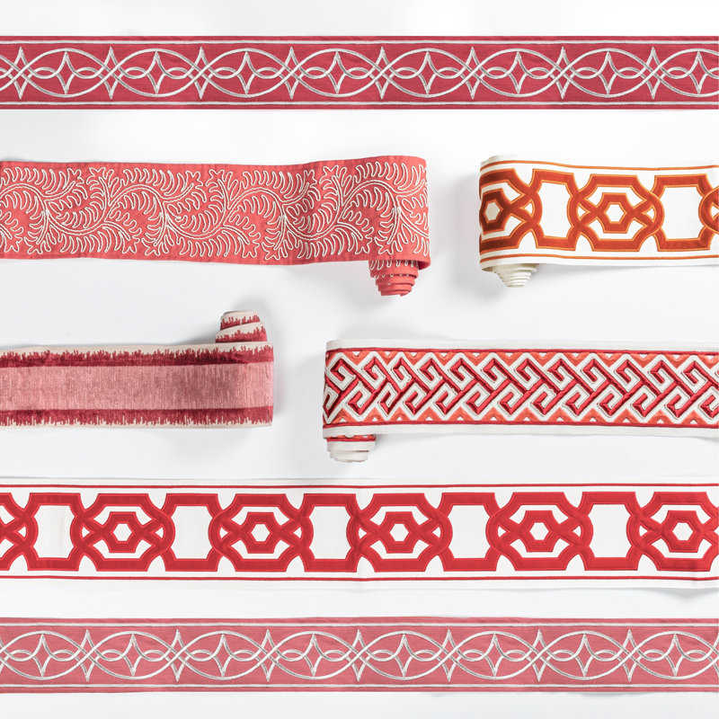 Treillis Passementerie II Audette Cotton Blend Trim, Berry