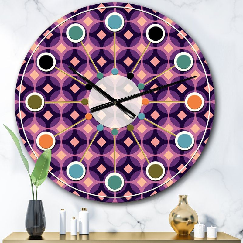 Horloge murale rétro Mid-Century, Surdimensionné
