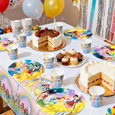 Ensemble de vaisselle princesse pour décorations d'anniversaire, 126 pièces Princess