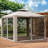 Patio Gazebo, Outdoor Canopy Shelter With 2-Tier Roof And Netting, Steel Frame For Garden, Lawn Backyard, And Deck Taupe