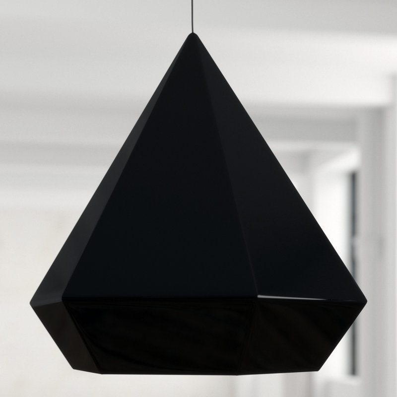 Luminaire suspendu géométrique simple à 1 lumière, Noir