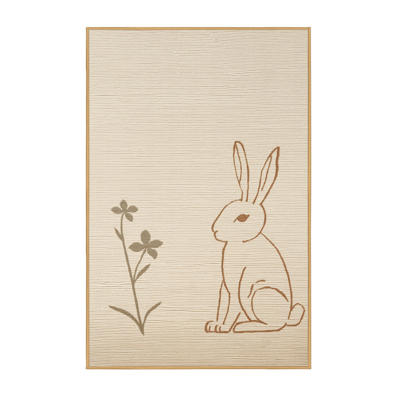 Soft Plush Estrada St Patties Modern & Contemporary Abstract Area Rug in Beige – LightBrown Binding, 8x10