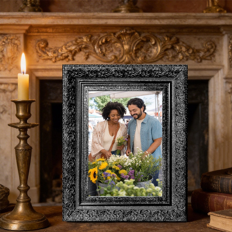 Cadre photo sophistiqué noir 1PC 5 "x 7" avec affichage horizontal ou vertical