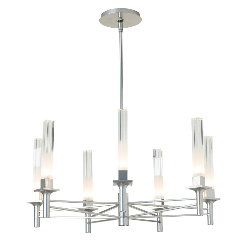 Truss 7-Arm Round Chandelier, Sterling