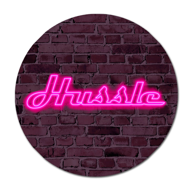 Hussle - art textuel, H 36 po x l 36 po x P 2,5 po