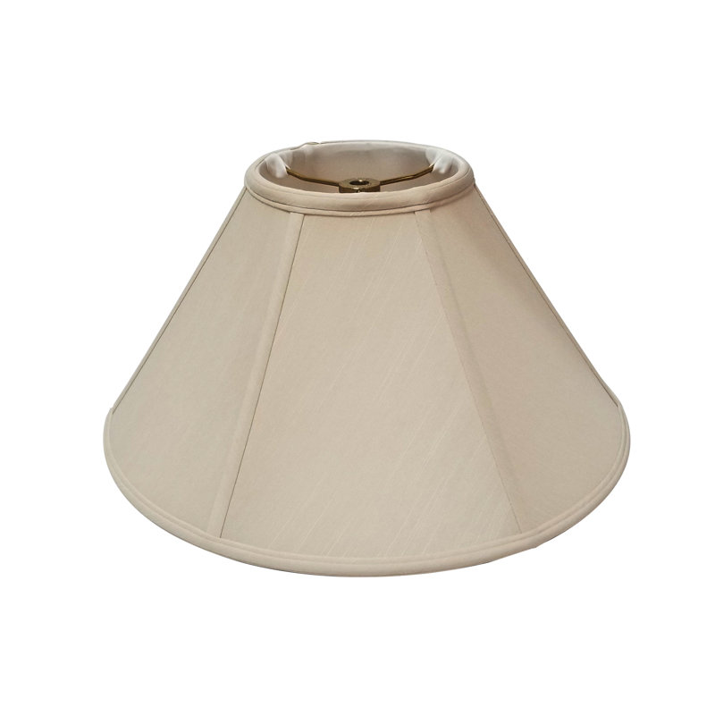 Abat-jour empire en soie / shantung (araignée), Beige/Or, H 9,5 po x l 14 po x P 14 po