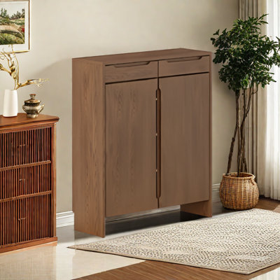 Solid Oak Door Shoe Cabinet 24 Pair Solid Wood Shoe Storage Cabinet