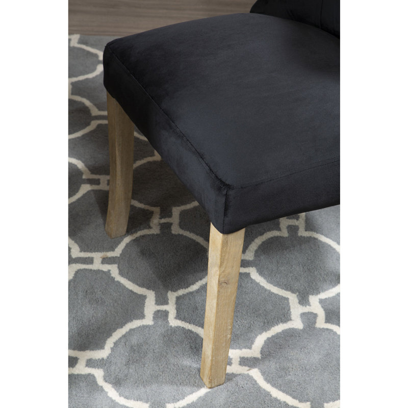 Otsego 137.2cm H Tufted Velvet Upholstered Side Chair, Black
