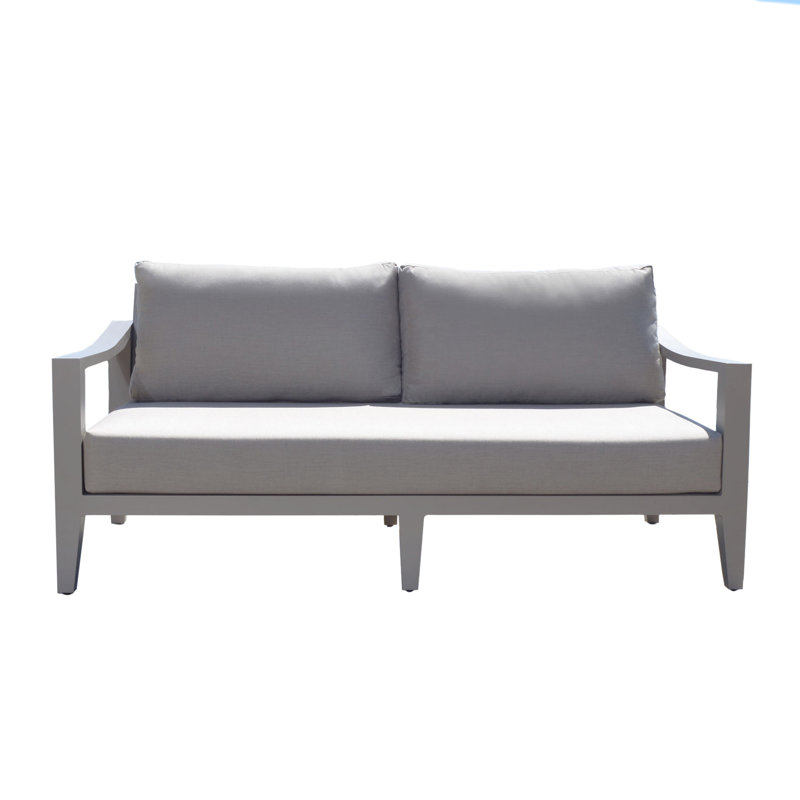 Canapé d'extérieur Solstice avec coussins Sunbrella, Structure grise / coussin beige