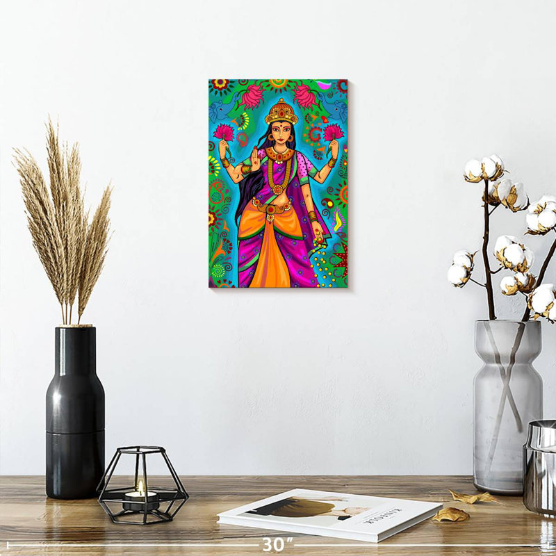 Adella Indian Goddess Lakshmi, 12" H x 8" W