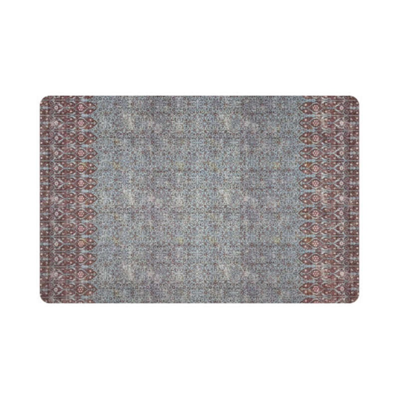 Iznik Pebbles 17.5" Vinyl Placemat, Turquoise/Red