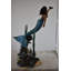 Statue de sirène avec une coquille de bronze, taille de la fontaine: 24 po x 60 po x H 70 po