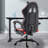 Reclining Ergonomic Faux Leather Swiveling PC & Racing Game Chair with Footrest-102871747-92609539