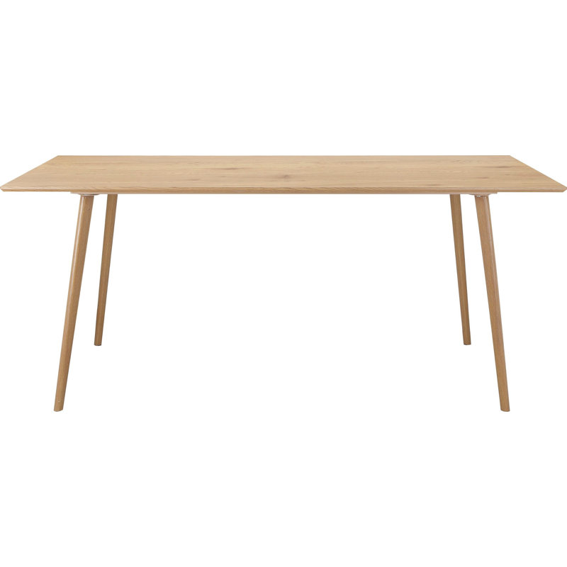 Ione Metal Base Dining Table, Oak, H75 x L180 x W90cm