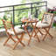 Ensemble de table bistro d'extérieur en bois d'acacia avec chaises et coussins 3 pièces