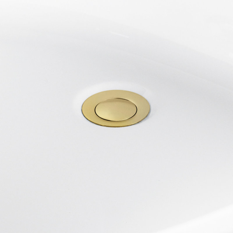 Kingston Brass Aqua Eden 52-Inch Acrylic Oval Double Ended Freestanding Tub With Drain, Polished Brass