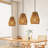 7" Set Of 3 Rustic Hemp Rope Pendant Light, Handcrafted Farmhouse Hanging Light Fixture, Adjustable Height Ceiling Lamp