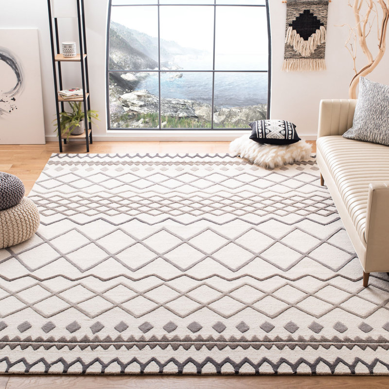 Eno Hand Tufted New Zealand Wool Southwestern Rug, Rectangle 9' x 12'