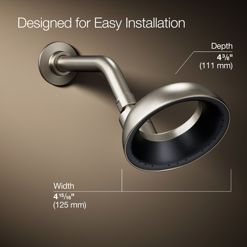 Statement Ves Single-Function Showerhead 1.5 Gpm, Vibrant Brushed Nickel