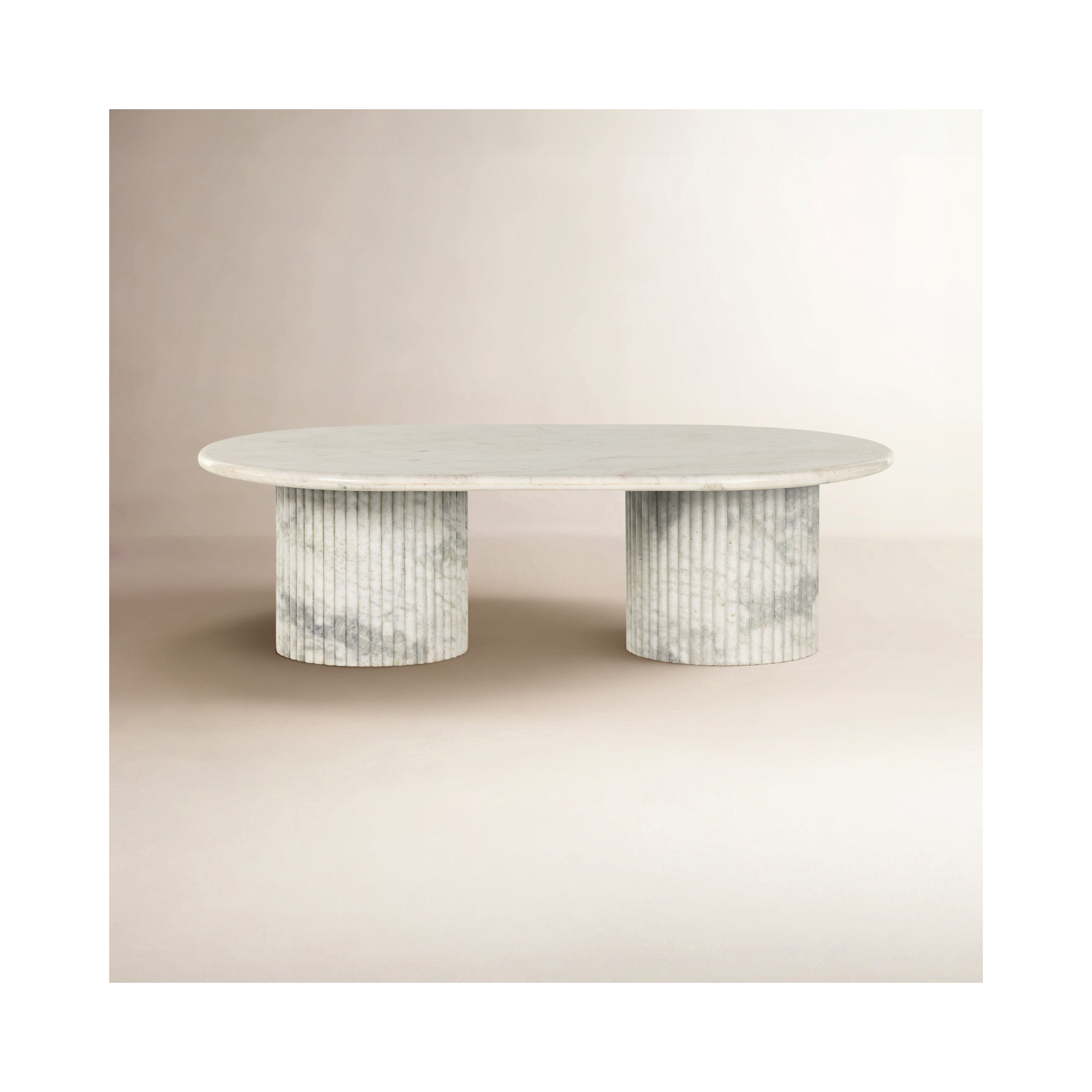 Verbana Single Coffee Table, Polished White