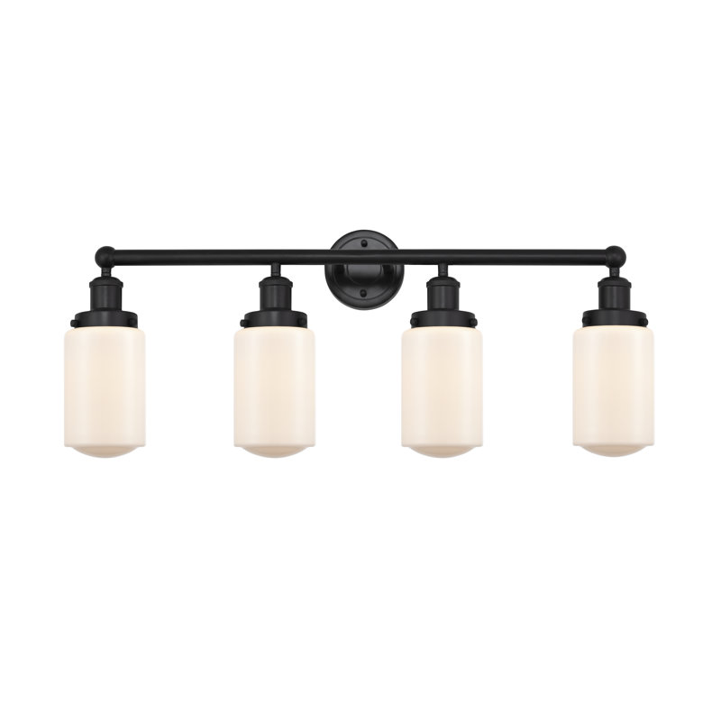 Erkson 4 - Light Dimmable Vanity Light, Matte Black, Matte White