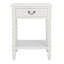 Table de bout Modern Athena Farmhouse - Design en bois massif blanc vieilli avec tiroir de rangement et tablette-1948001306
