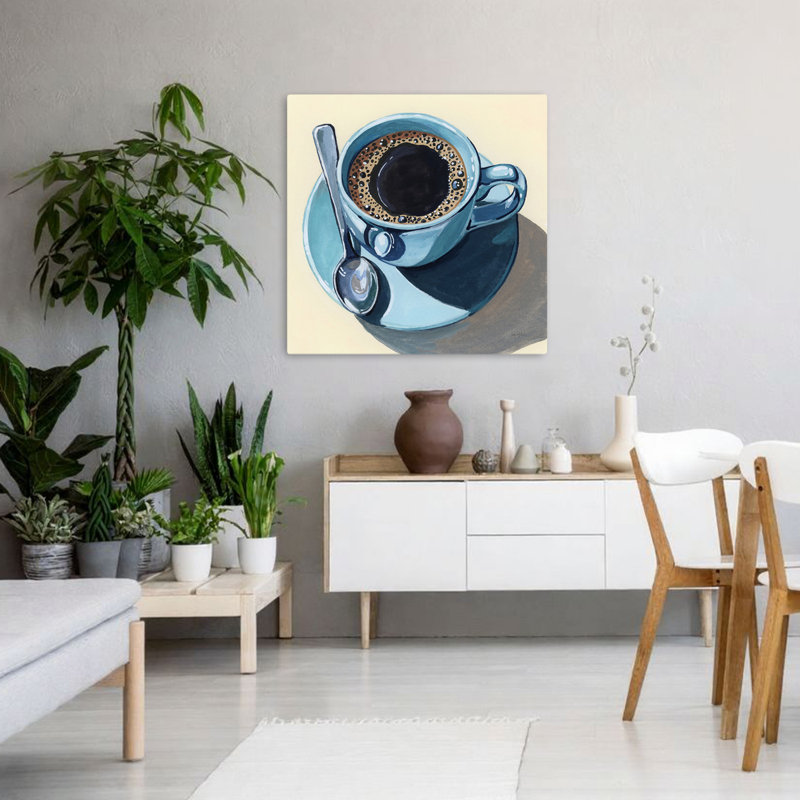 Café noir avec art contemporain Crema, H 36 po x l 36 po