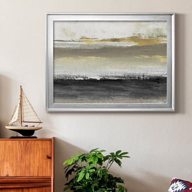 Sandstone Solace, toile encadrée de qualité supérieure - prête à être accrochée, Argent, H 26,5 po x l 36,5 po x P 1 po
