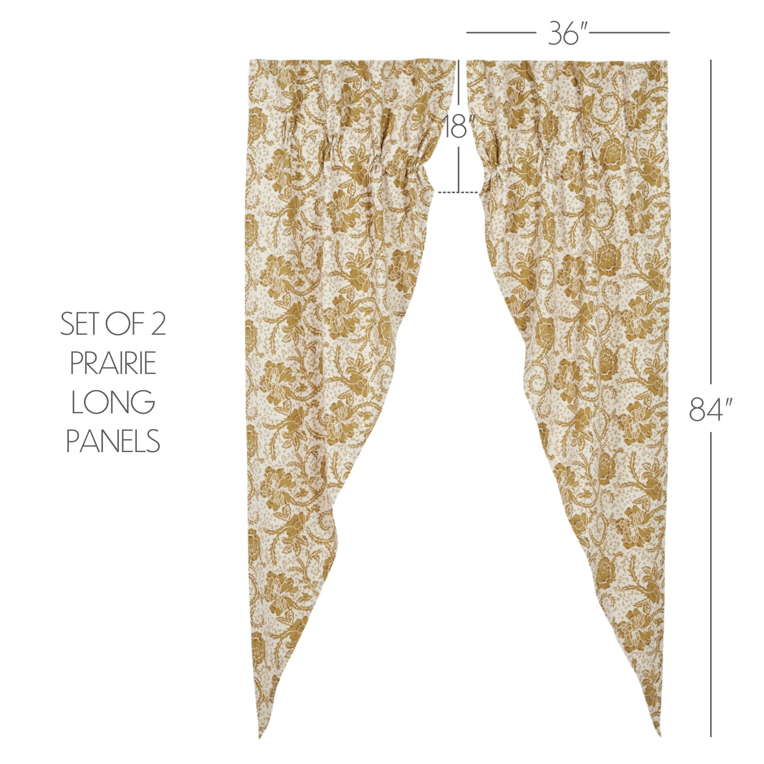 Floral Cotton Room Darkening Curtain, 36" W x 84" L