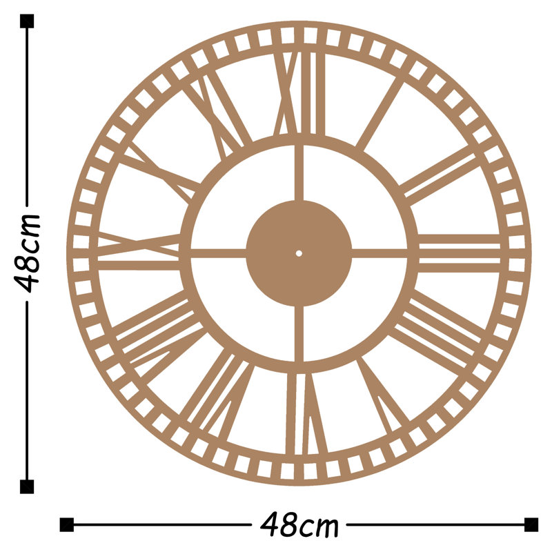 Horloge murale 19 po Lowrey, Cuivre / noir
