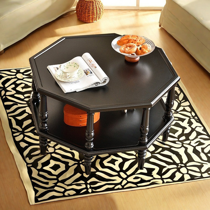 Table basse octogonale en bois massif