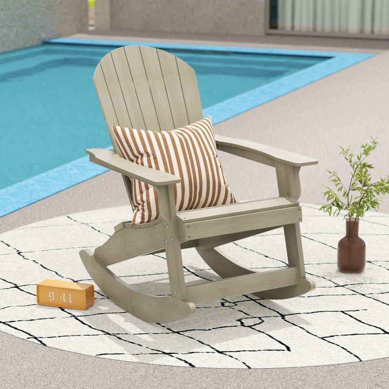 Chaise berçante d'extérieur en poly, Gris patiné