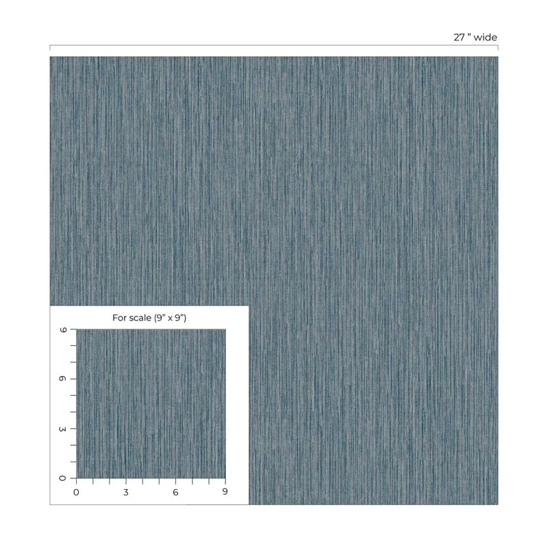 Designs 2'3" x 27" 3D Embossed Wallpaper Roll, Bluestone