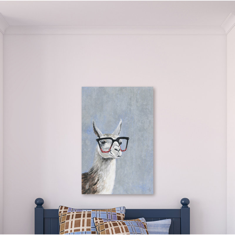 Sacha Smart Llama IV Print on Wrapped Canvas, 24" H x 16" W x 1.5" D