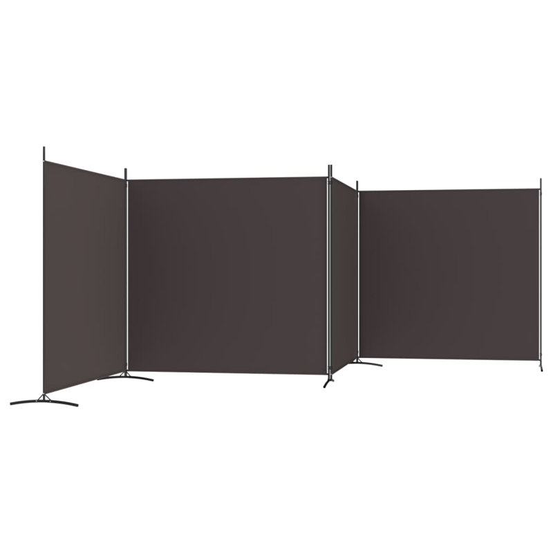 Kyen 457.2cm H Folding Room Divider, Brown, 4, 180cm H x 698cm W